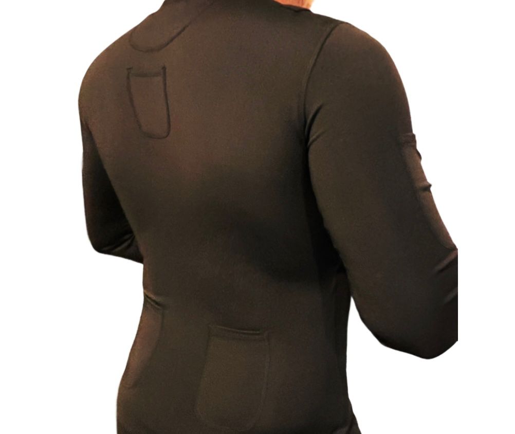 Kulaklık cepli çok işlevli gömlek uzun kollu slim fit